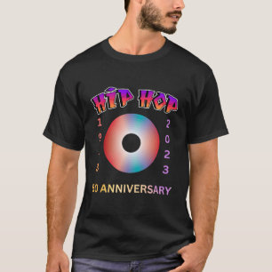 Camiseta 50 Anos Hip Hop Vinyl Retro 50.º Aniversário Hip H