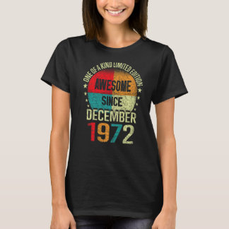 Camiseta 50 anos incrível desde dezembro de 1972 Vintage 50
