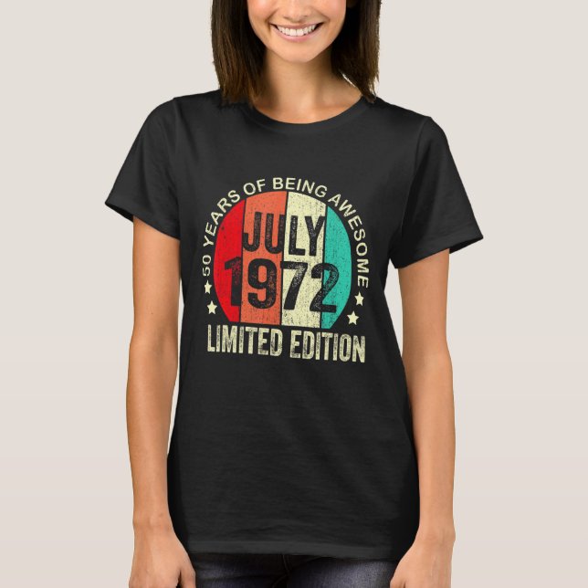 Camiseta 50 anos julho 1972 50º aniversário (Frente)