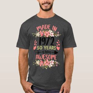 Camiseta 50 anos Nascer de aniversário de 50 anos em 1972 M