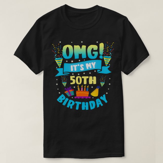 Camiseta 50 anos, OMG é meu 50º aniversário (Frente do Design)