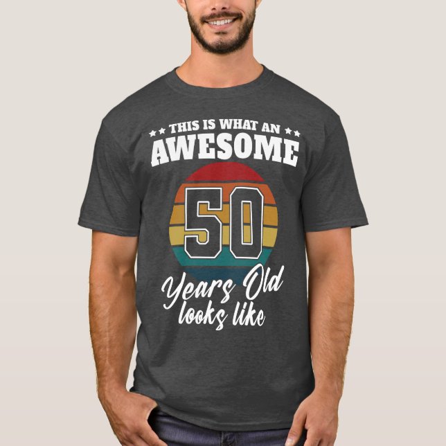 Camiseta 50 anos parece o 50º Aniversário do Mens para Ele (Frente)