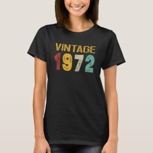 Camiseta 50 anos Vintage 1972 Aniversário