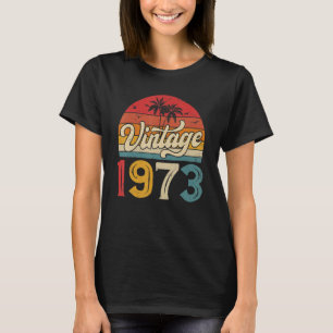 Camiseta 50 anos Vintage 1973 Homens e Mulheres 50º Nascime