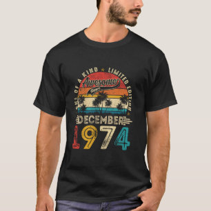 Camiseta 50 anos Vintage dezembro de 1974 Retro 50th Birt