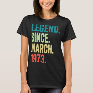 Camiseta 50 anos Vintage março 1973 50º aniversário