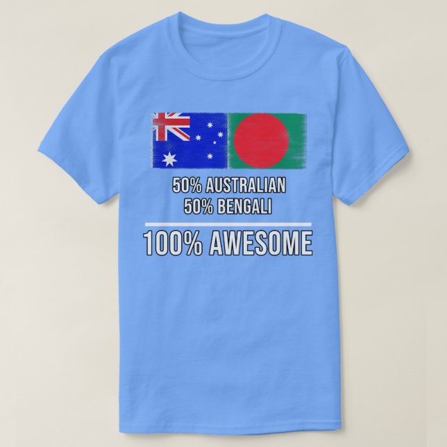 Camiseta 50 australiano 50 bengalis 100 Presente Incrível p (Frente do Design)