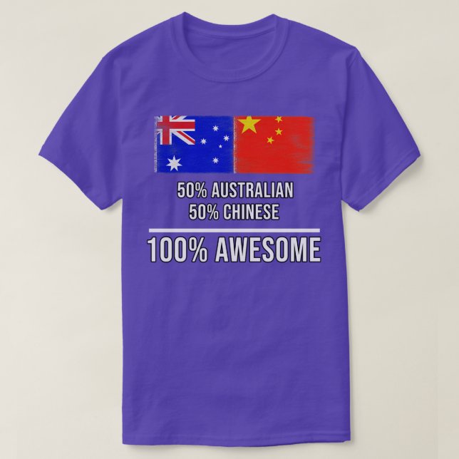 Camiseta 50 australianos 50 chineses 100 Presente Incrível  (Frente do Design)