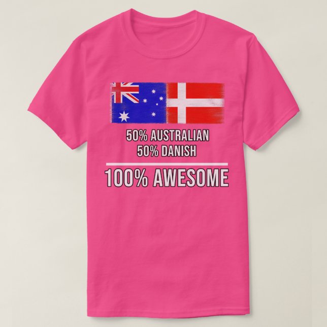 Camiseta 50 australianos 50 dinamarqueses 100 Presente Incr (Frente do Design)