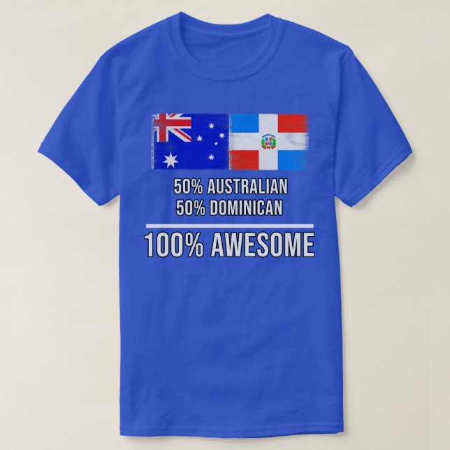 Camiseta 50 australianos 50 dominicanos 100 melhores presen (Frente do Design)