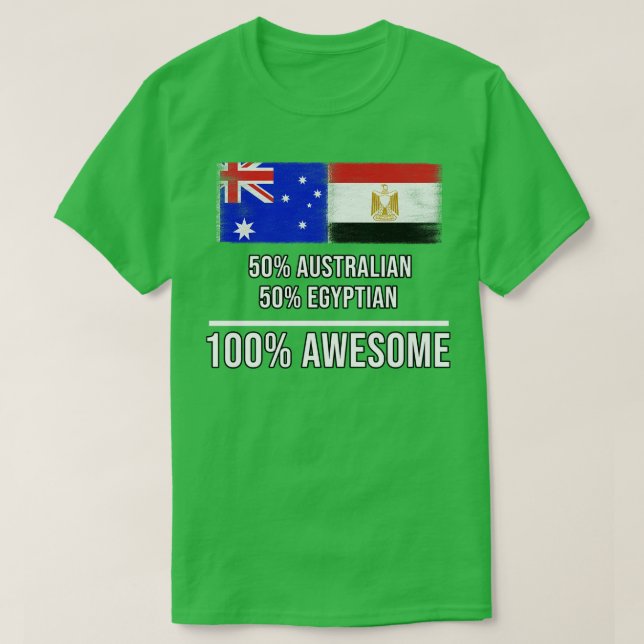 Camiseta 50 australianos 50 egípcios 100 incríveis presente (Frente do Design)