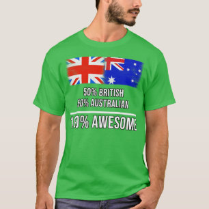 Camiseta 50 britânicos 50 australianos 100 Presente Incríve