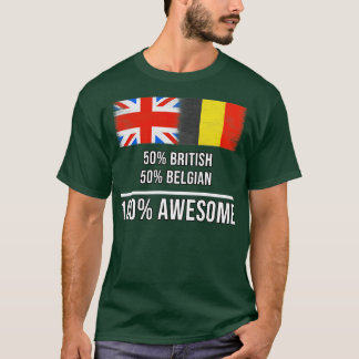 Camiseta 50 britânicos 50 belgas 100 Presente Incrível para
