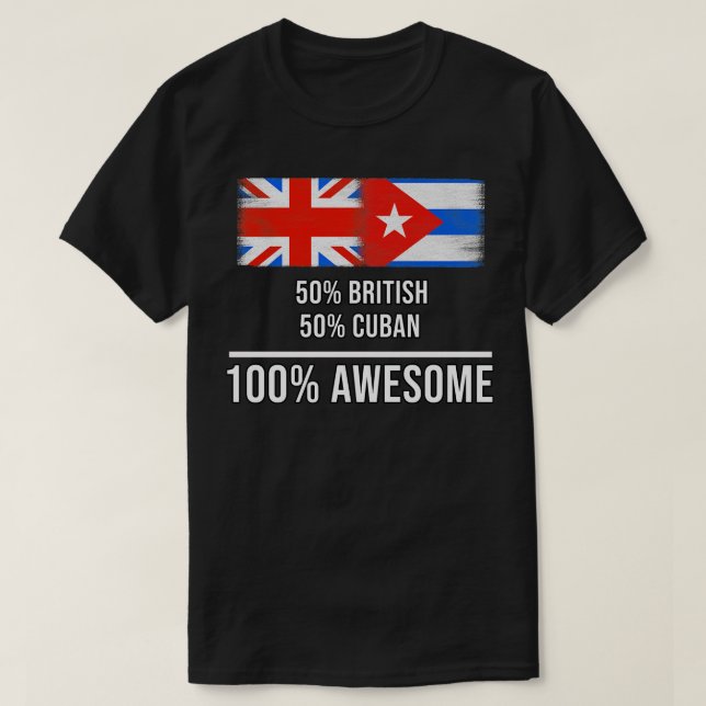 Camiseta 50 britânicos 50 cubanos 100 incríveis presentes p (Frente do Design)