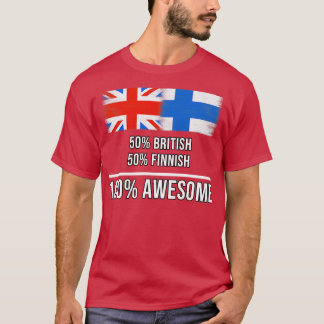 Camiseta 50 britânicos 50 finlandeses 100 Gift incríveis pa