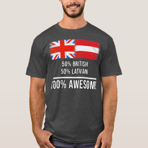 Camiseta 50 britânicos 50 letões 100 Presente Incrível para