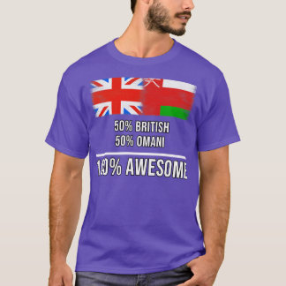 Camiseta 50 britânicos 50 Omani 100 Presente Incrível para 