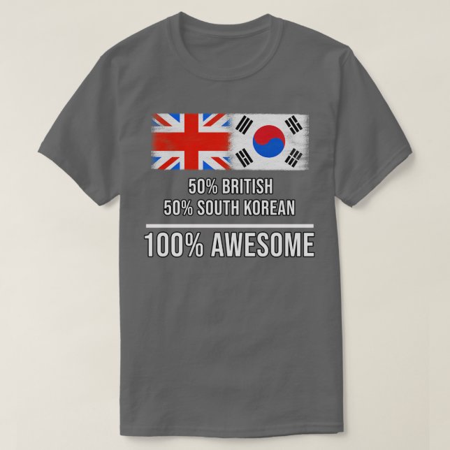 Camiseta 50 britânicos 50 sul-coreanos 100 Presente Espetac (Frente do Design)