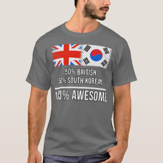 Camiseta 50 britânicos 50 sul-coreanos 100 Presente Espetac