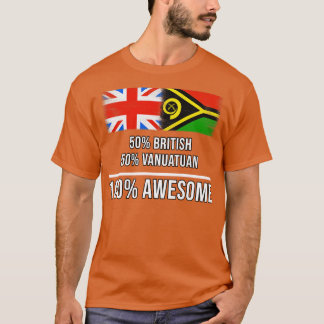 Camiseta 50 britânicos 50 Vanuatuan 100 Presente Incrível p