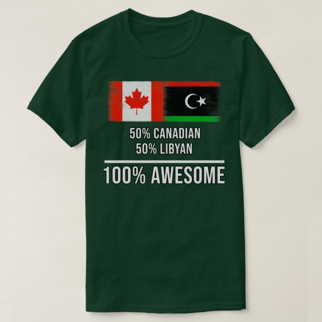 Camiseta 50 canadenses 50 líbios 100 Presente Incrível para (Frente do Design)