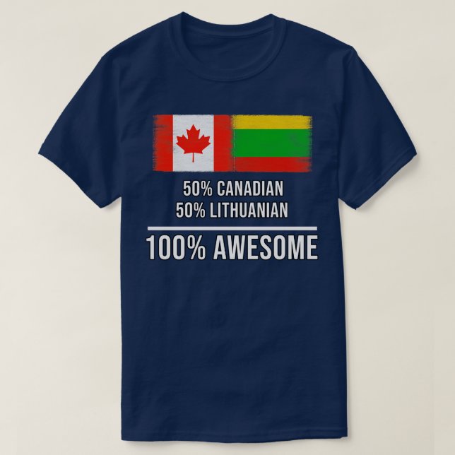 Camiseta 50 canadenses 50 lituanos 100 melhores presentes p (Frente do Design)