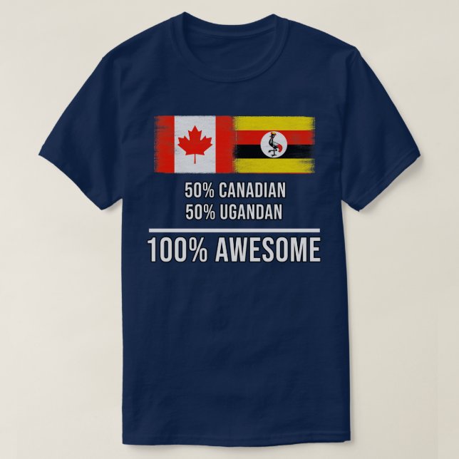 Camiseta 50 canadenses 50 ugandeses 100 Presente Incrível p (Frente do Design)