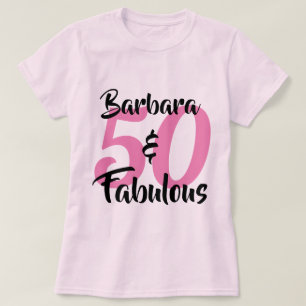 Camiseta 50 e Fabuloso Aniversário Personalizado