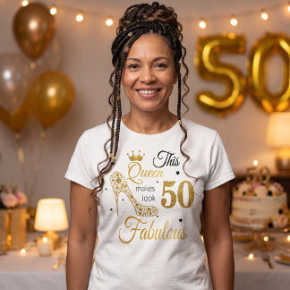 Camiseta 50 e Fabuloso Brilho Dourado