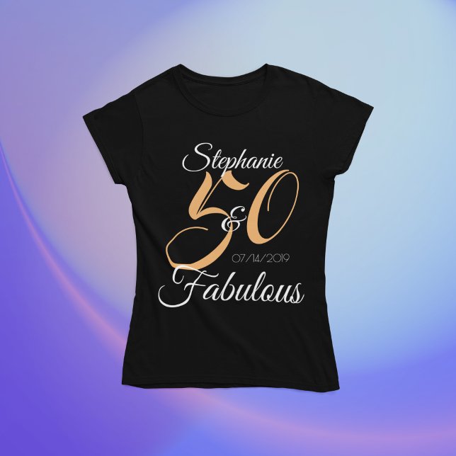 Camiseta 50 e Festa de aniversário personalizada rosa fabul (Criador carregado)