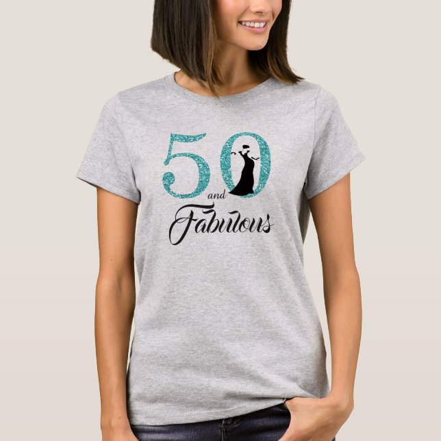 Camiseta 50 e Presente de Aniversário Fabuloso (Frente)