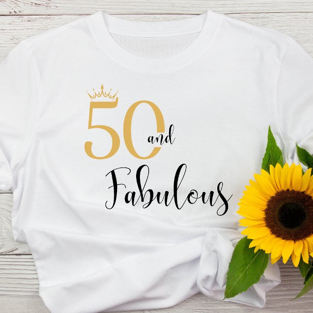 Camiseta 50 e T-Shirt Dourado e Preto Fabuloso (Criador carregado)