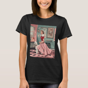 Camiseta 50 Estilo Poodle Skirt Dance vintages Twirls Graph