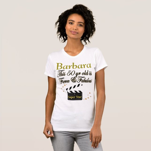 CAMISETA 50 ESTRELA DE FILME FABULOSA PERSONALIZADA PARA CA (Frente Completa)