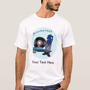 Camiseta 50 eu amo o t-shirt do rolo da rocha N
