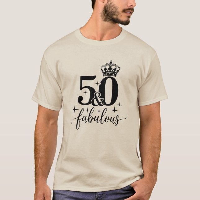 Camiseta 50 & Fabulous Crown 50th Birthday Men's T-Shirt (Frente)