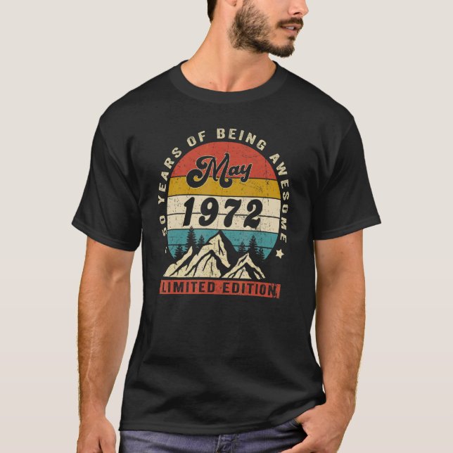 Camiseta 50.o aniversário de maio de 1972 50 anos 1 (Frente)