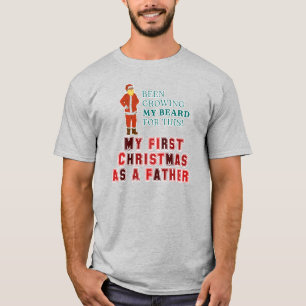 Camiseta 50. Primeiro Natal como pai feliz Natal 
