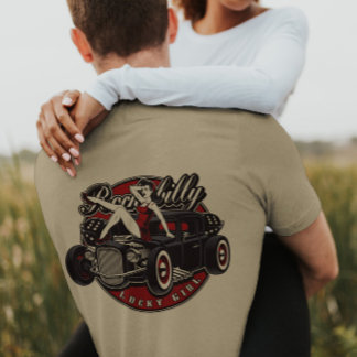 Camiseta 50 Rockabilly Pin-Up Girl Hot Rod | Homens T-Shirt