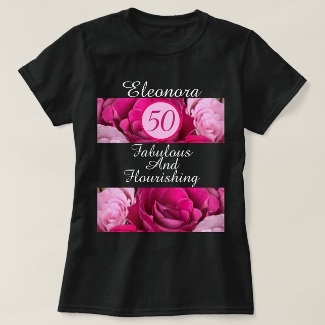 Camiseta 50 T-Shirt Preto Fabuloso e Flutuante (Frente do Design)
