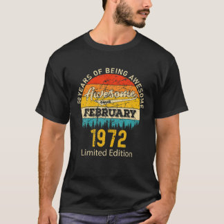 Camiseta 50 Year Old Born In February 1972 Vintage 50Th Bir