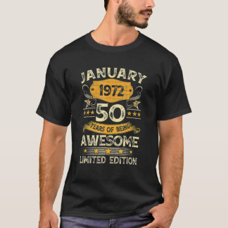 Camiseta 50 Year Old Present Vintage January 1972 50Th Birt