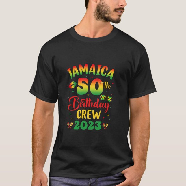 Camiseta 50A Rapariga de Aniversário, Jamaica Trip. Anivers (Frente)