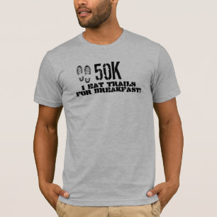 Camiseta 50K eu como fugas para o pequeno almoço