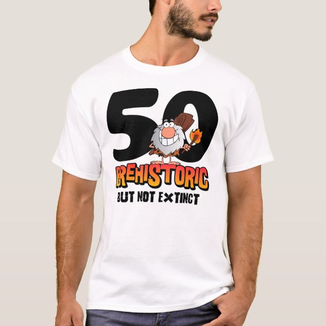 Camiseta 50th aniversário pré-histórico (Frente)