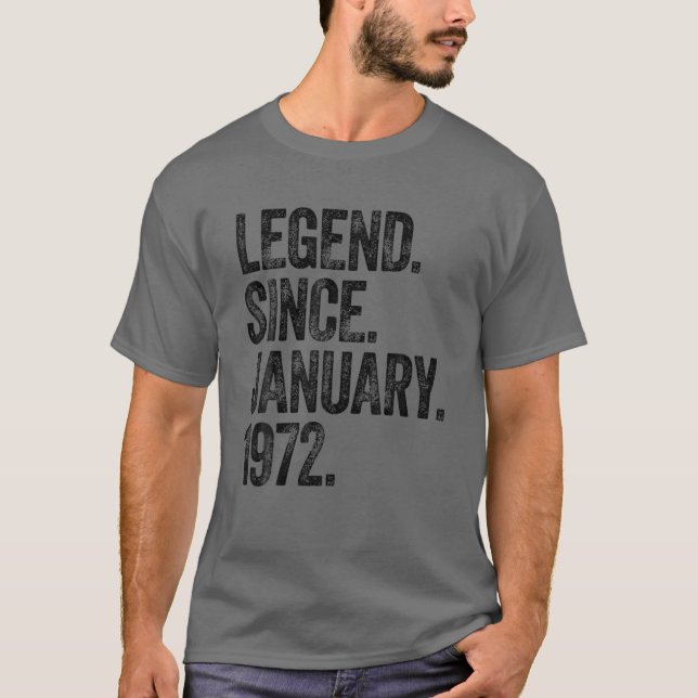Camiseta 50Th Birthday January Born 50 Years Legend Since 1 (Frente)