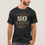 Camiseta 50th Birthday This is What 50 Blessed Looks Like<br><div class="desc">This product makes a perfect for anyone who will celebrate their 50th birthday. It is the perfect birthday present for anyone turning 50 years old.</div>