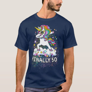 Camiseta 50th birthday unicorn cool dabbing