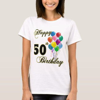 Camiseta 50th presentes de aniversário e roupa felizes do