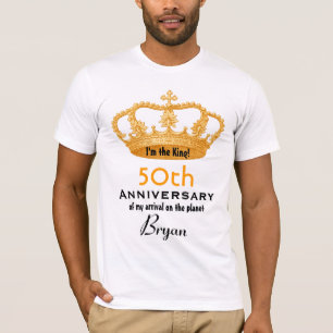 Camiseta 50th Rei ENGRAÇADO do aniversário do aniversári